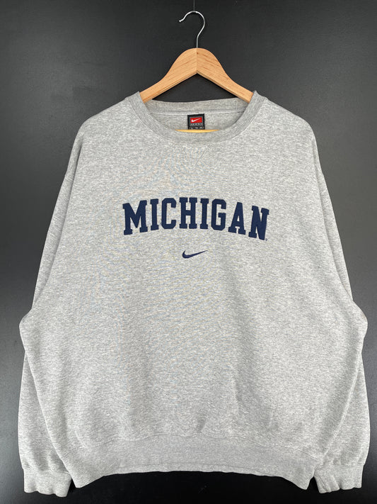 00' NIKE x MICHIGAN Size XL Vintage College Sweat-Shirt / E5571S
