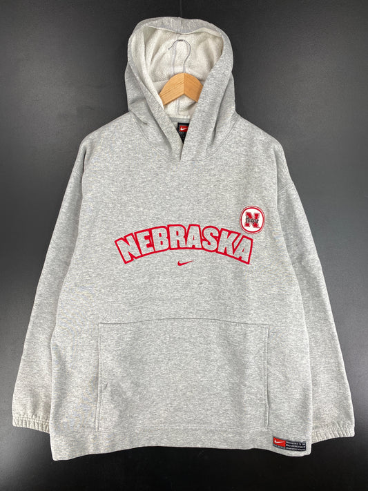 00’ NIKE x NEBRASKA HUSKERS Size L Vintage College Hoodie Sweat-Shirt / E3712S