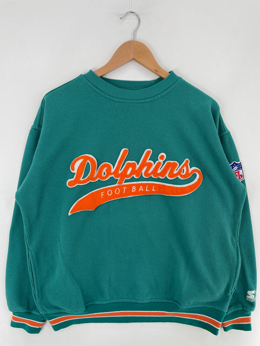 90’s STARTER x MIAMI DOLPHINS Size L Vintage NFL Sweat-shirt / E3144S