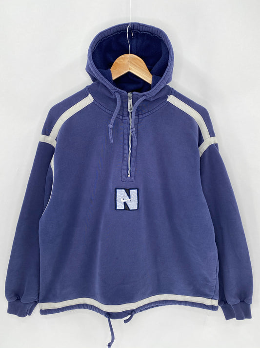 90’s NIKE Size M Damaged Vintage Half-zip Hoodie Sweat-shirt  / 6004