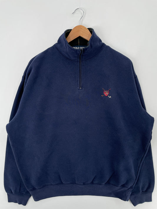 90’s POLO GOLF RALPH LAUREN Size L Vintage half Zip Sweat-shirt / E196