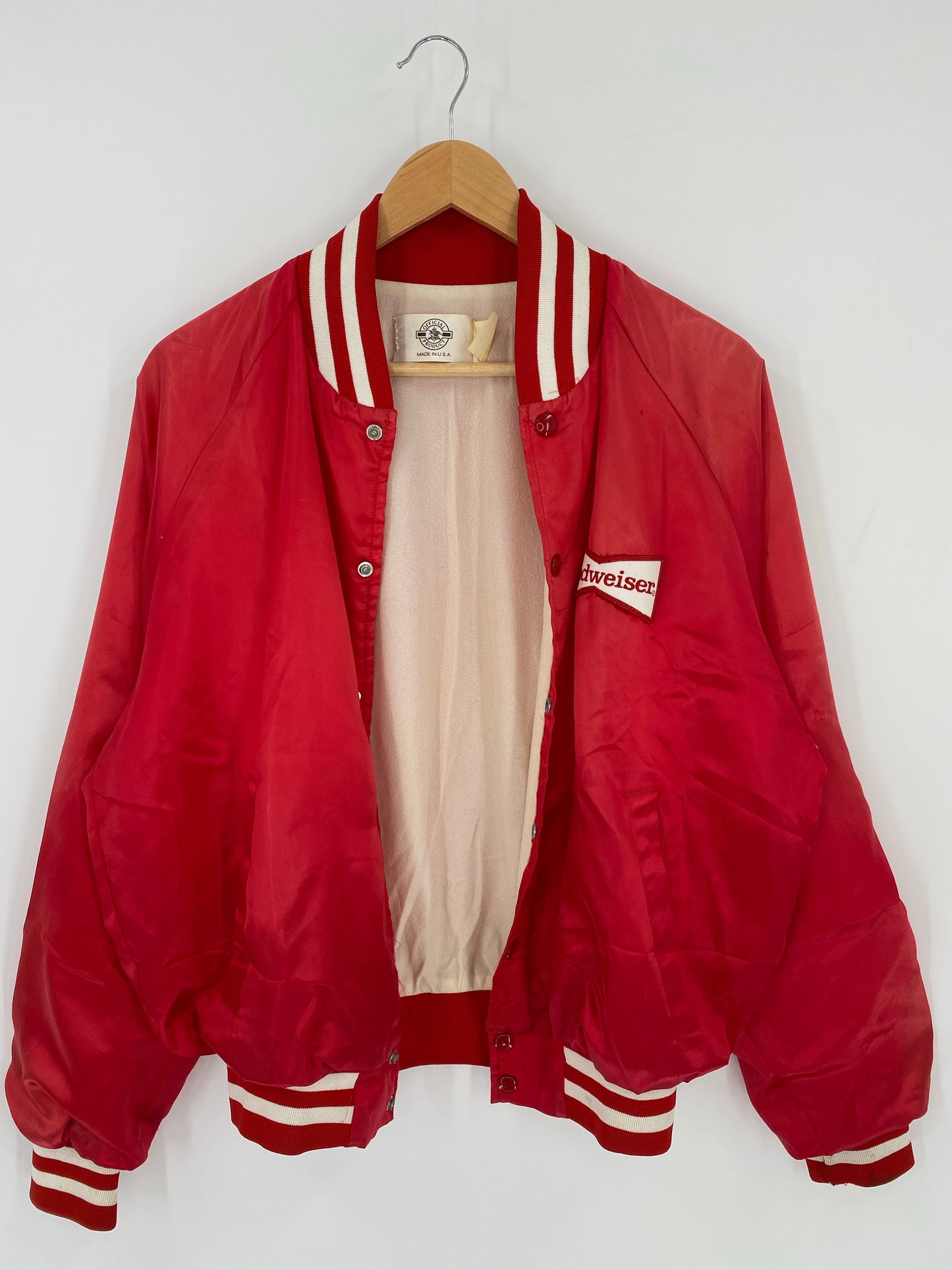 .Vintage BUDWEISER Size No Tag (Approx.L) Nylon Jacket / A7940