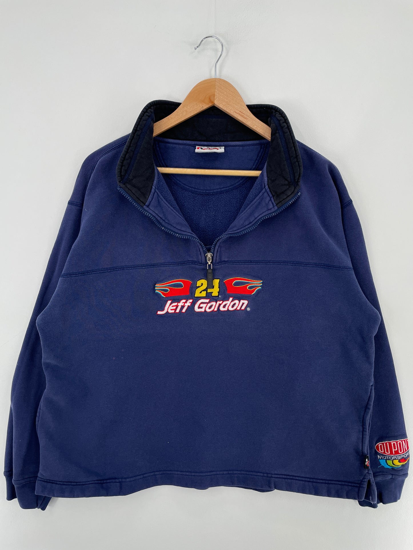 Vintage JEFF GORDON HENDRICK MOTORSPORTS Size L Racing Half Zip Sweat-Shirt / E4413S