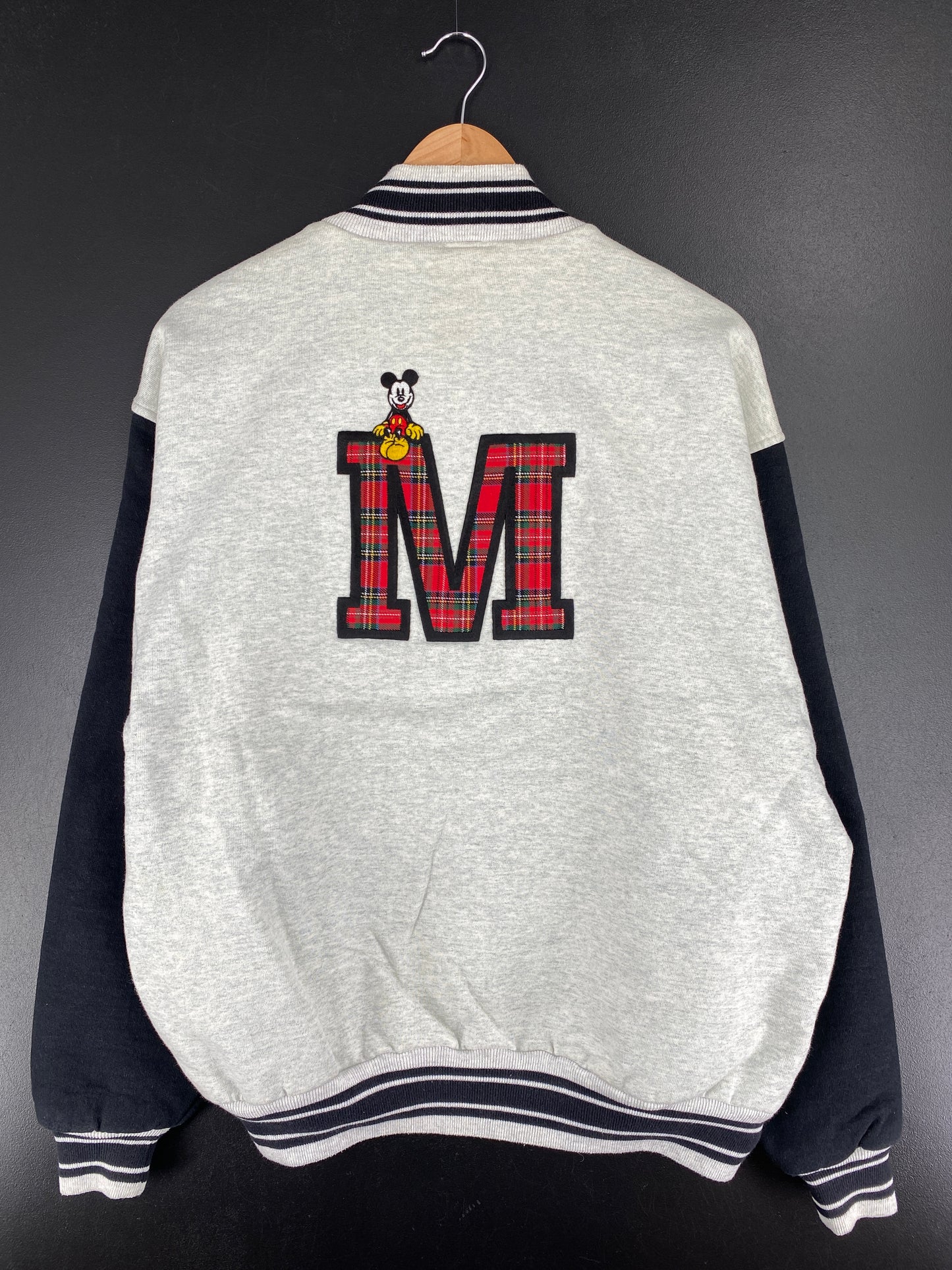 90's DISNEY MICKEY Size XL Vintage Button Down Sweat-Shirt / A5722