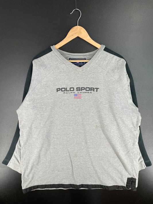 .90's POLO SRORT RALPH LAUREN Size XL Vintage Long Sleeve T-shirt / A4073