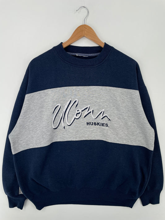 90’s UNIVERSITY OF CONNECTICUT Size Approx.XL College Sweat-shirt / A9012