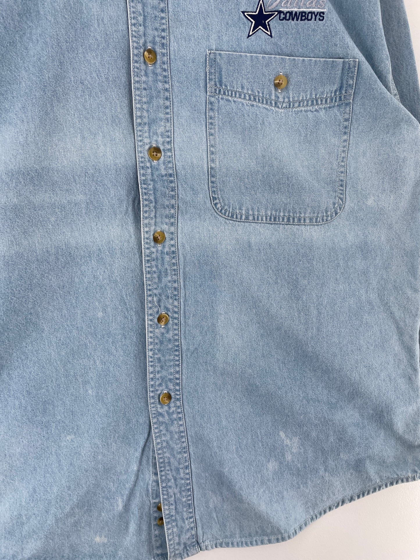 00’ DALLAS COWBOYS Size L Vintage NFL Button Down Shirt / E6364B