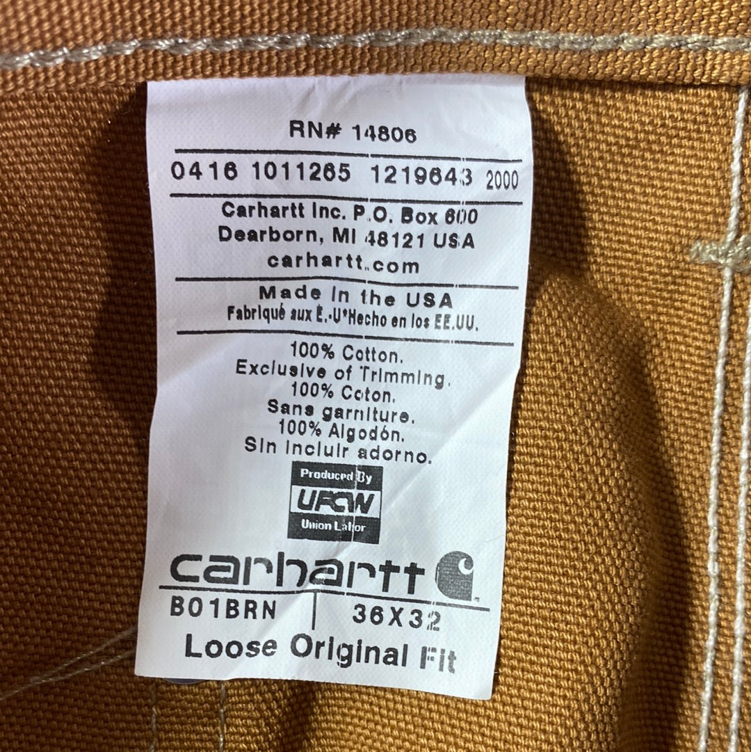 .Vintage CARHARTT Made in USA Size W35 x L32 Double Knee Duck Pants / A8112