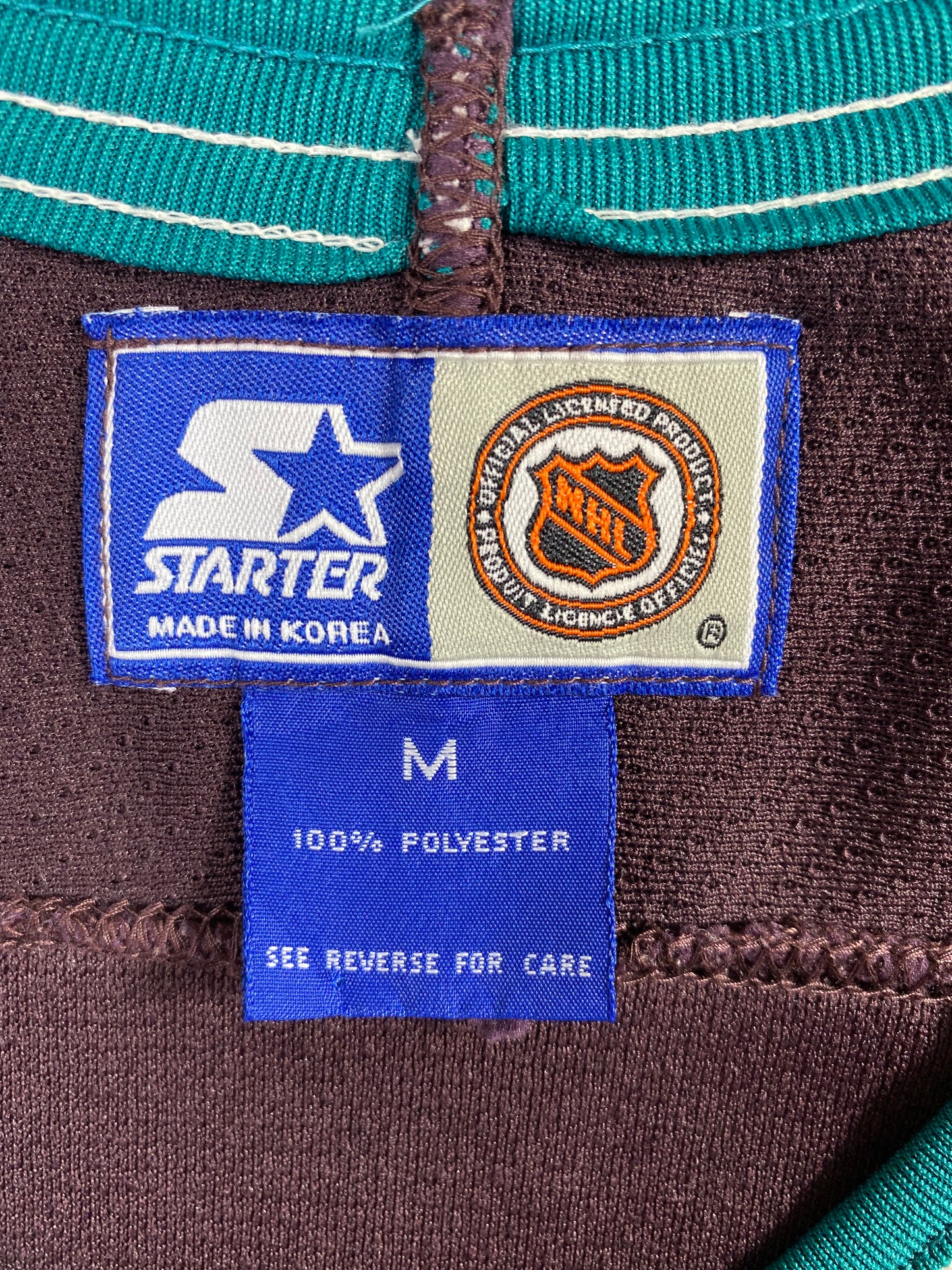 90’s STARTER x ANAHEIM MIGHTY DUCKS Size M NHL Hockey Game Shirt / A661