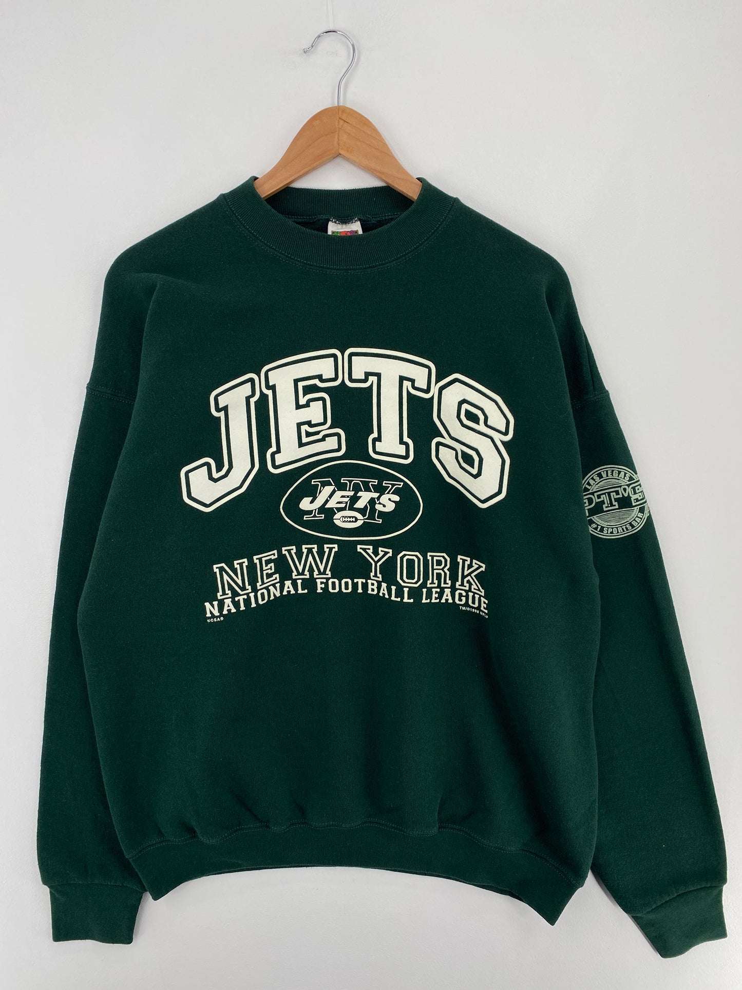 1998 NEW YORK JETS Size XL Vintage NFL Sweat-shirt / E315