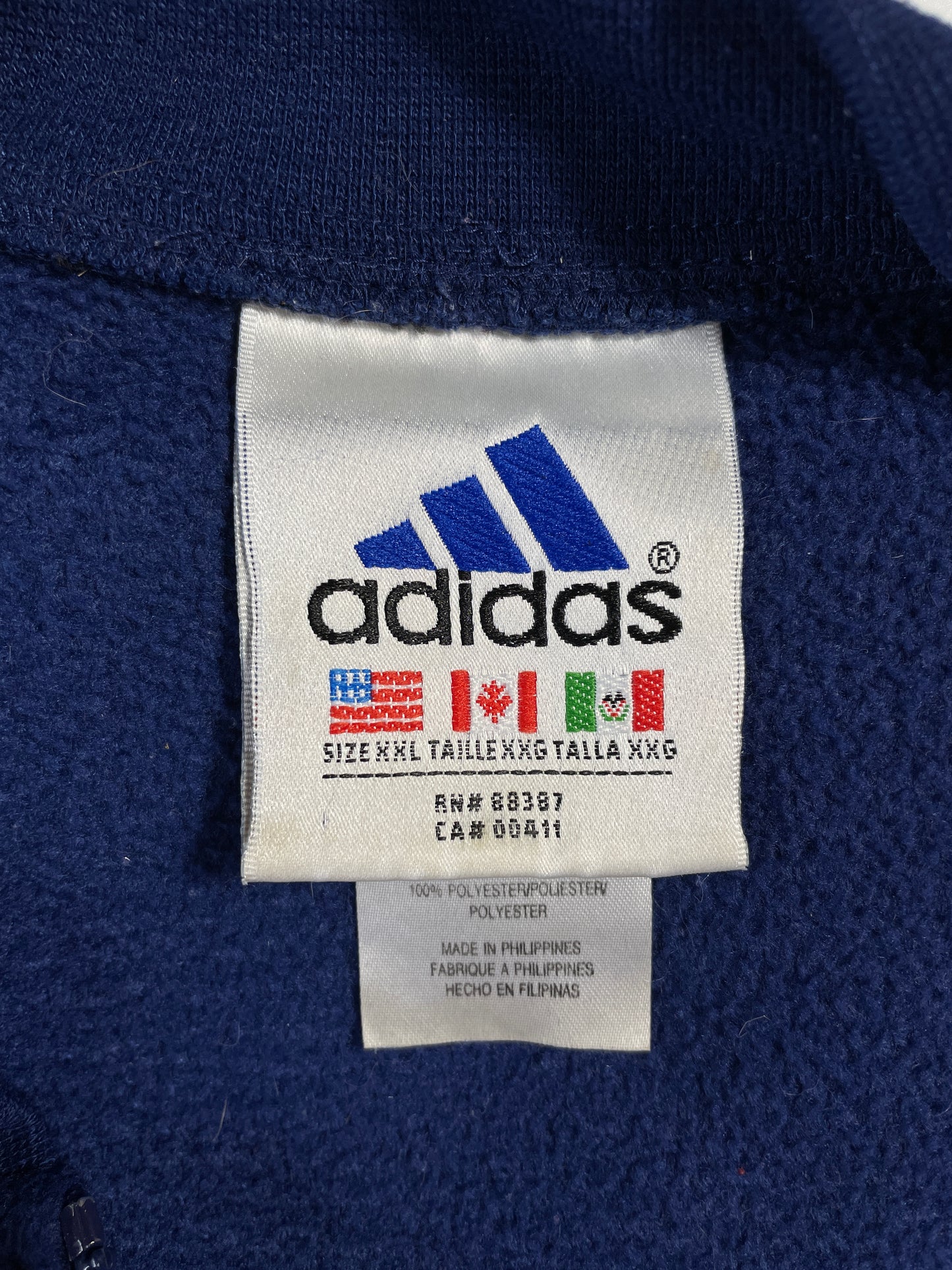 90’s ADIDAS Size XXL Half Zip-up Fleece / A9239