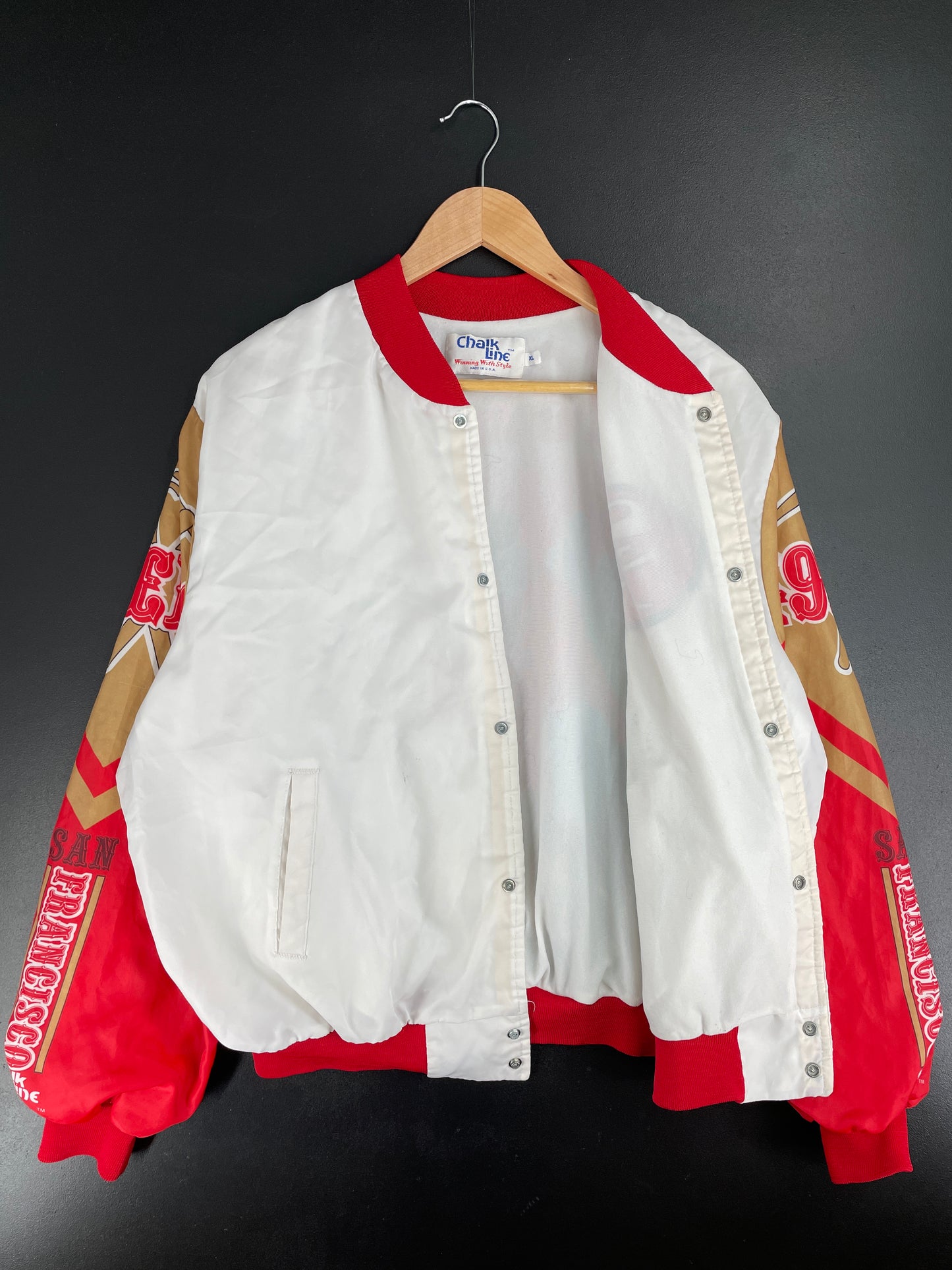 90's SAN FRANCISCO 49ERS Made in USA Size XL Vintage NFL Nylon Jacket / E2764J