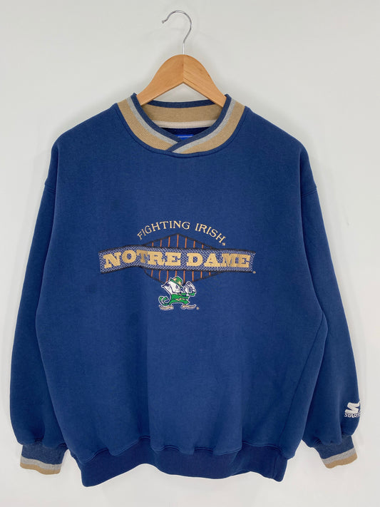90’s STARTER x NOTRE DAME Size M Vintage College Sweat-Shirts/ K8723