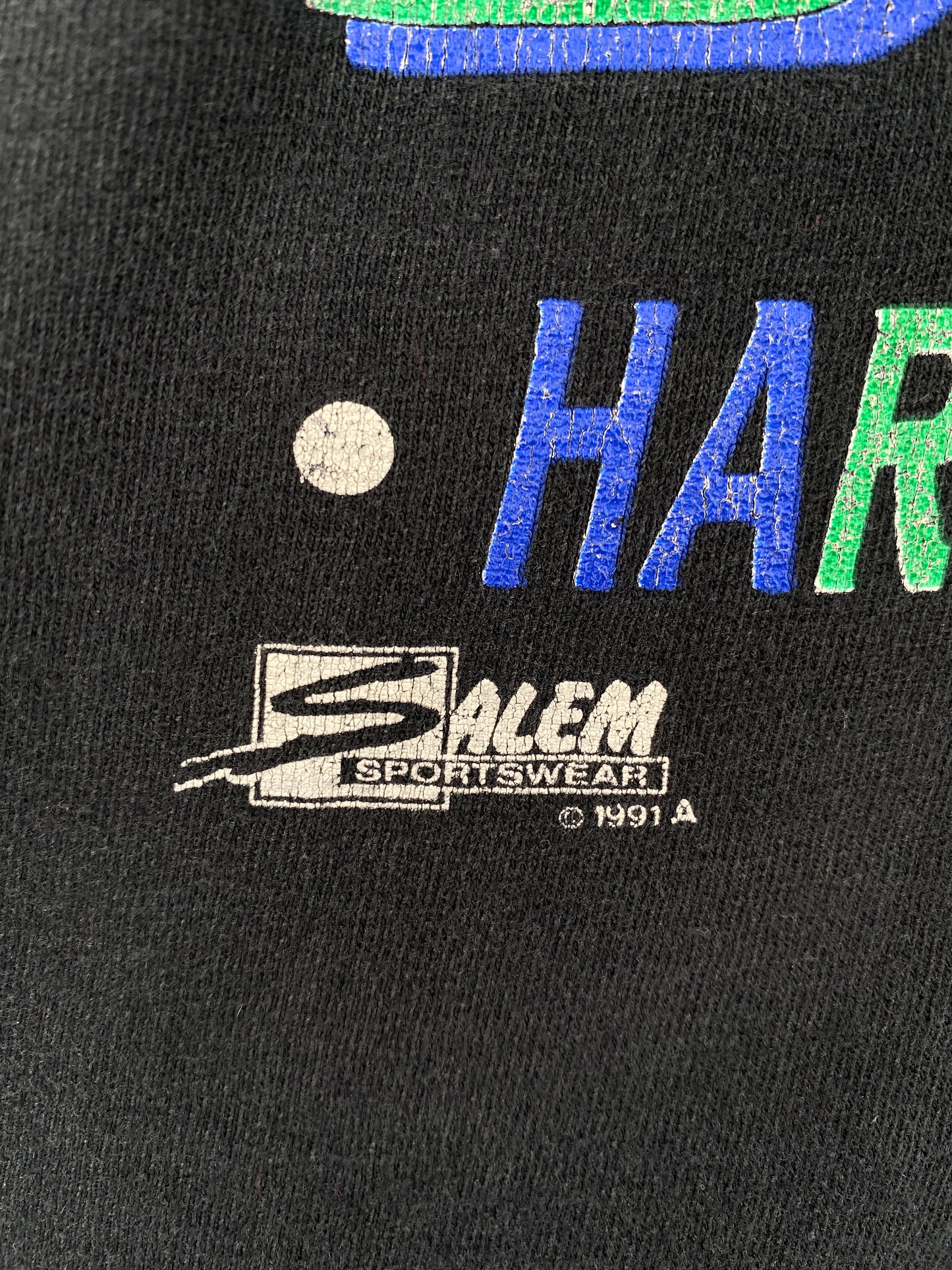 1991 SALEM HARTFORD WHALERS (No tag) Approx. Size XL Vintage NHL T-Shirt / A4990
