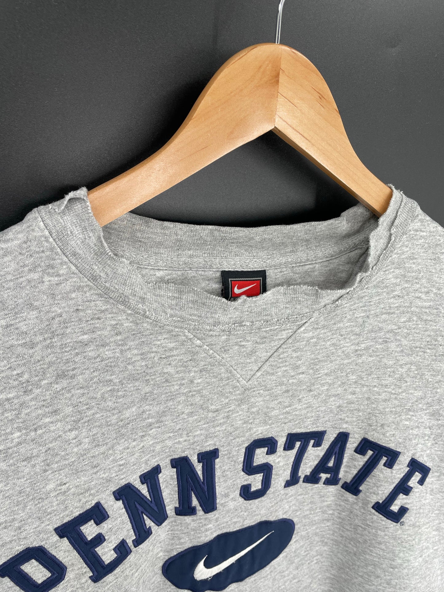00' NIKE PENN STATE Damaged Size XL Vintage College Sweat-shirt / K9279
