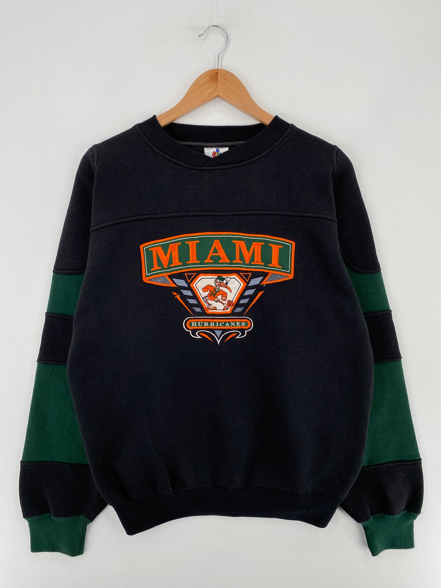 90’s UNIVERSITY OF MIAMI Size M Vintage College Sweat-shirt / E3448S