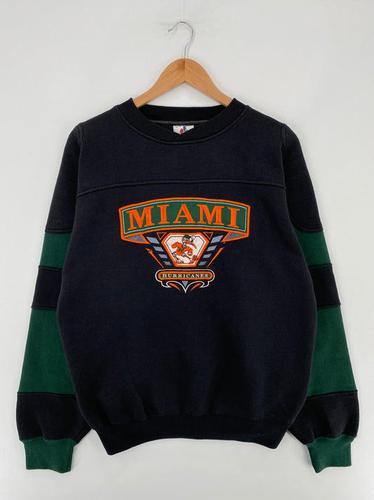 90’s UNIVERSITY OF MIAMI Size M Vintage College Sweat-shirt / E3448S