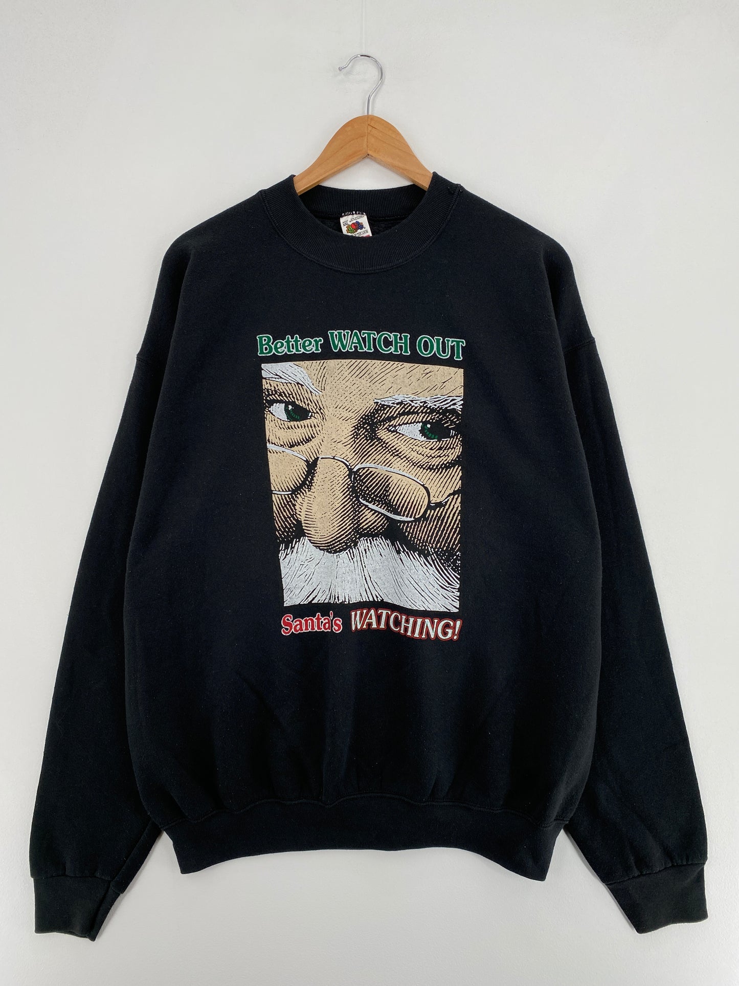 .90's SANTA CLAUS CHRISTMAS Made in USA Size XXL Vintage Sweat-shirt / E973