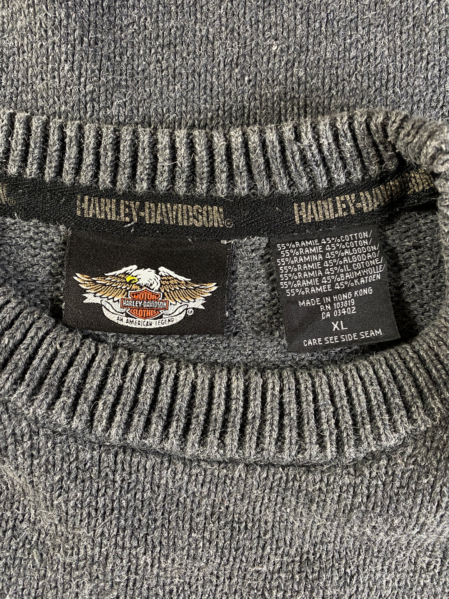Vintage HARLEY-DAVIDSON Size XL Cotton Knit Sweater / E5386K