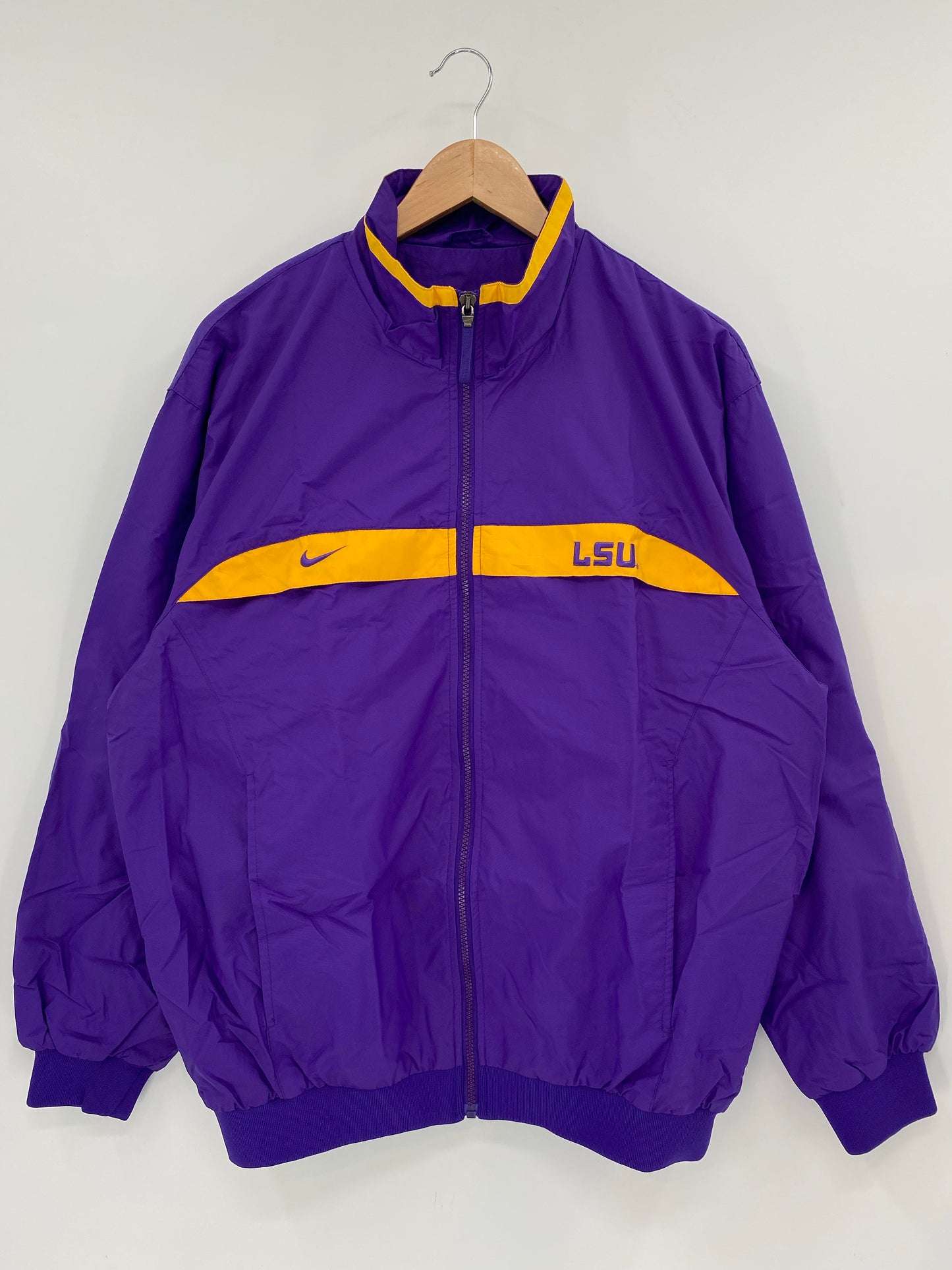 00’ NIKE LSU Size M Vintage Zip-up Nylon Jacket/ K6765