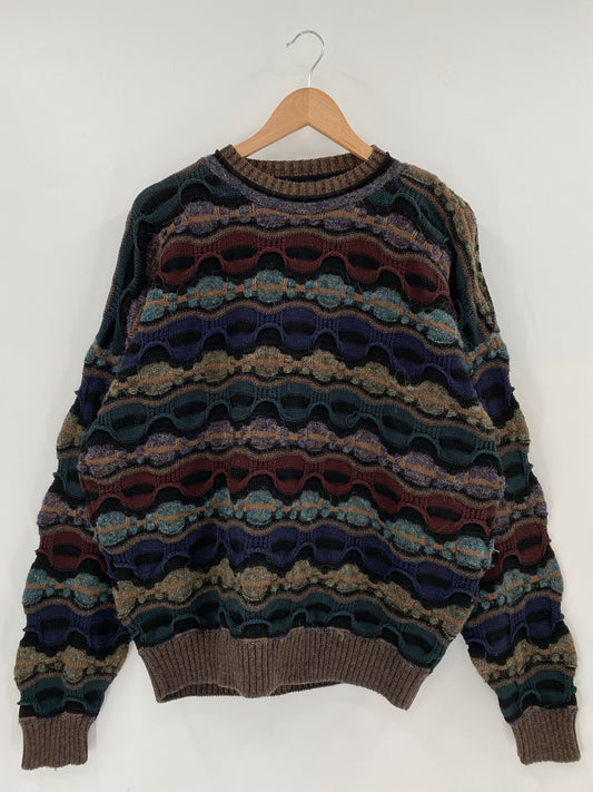 Vintage 3D COOGI-Style Made in USA Size XL Cotton Knit Sweater/ A7906