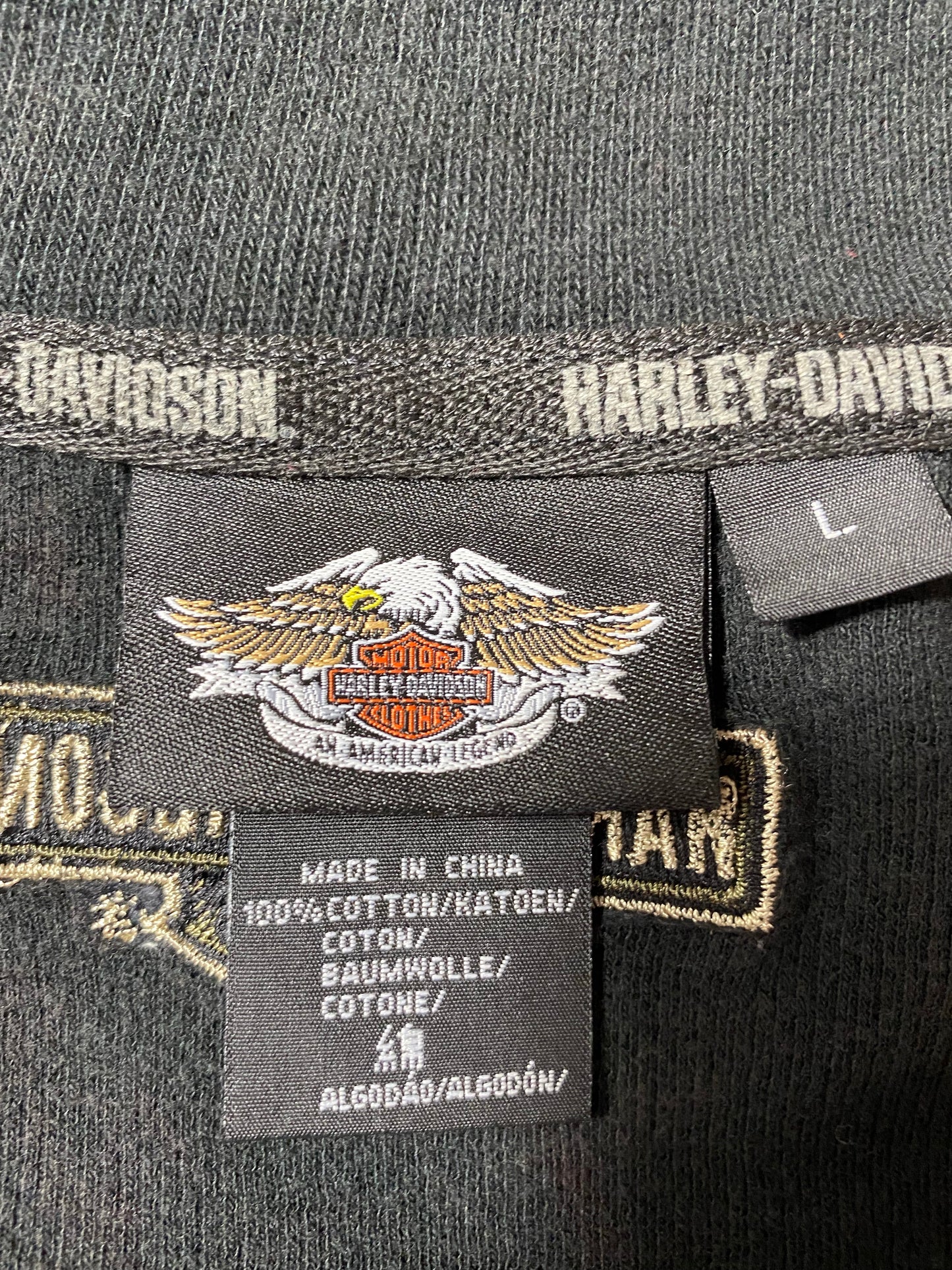 00’ HARLEY DAVIDSON Size L Vintage Half Zip Sweat-Shirt / K4320