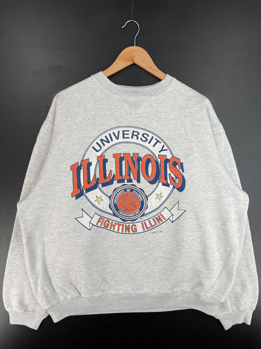 90’s UNIVERSITY OF ILLINOIS Size XL Vintage College Sweat shirt / E4506S