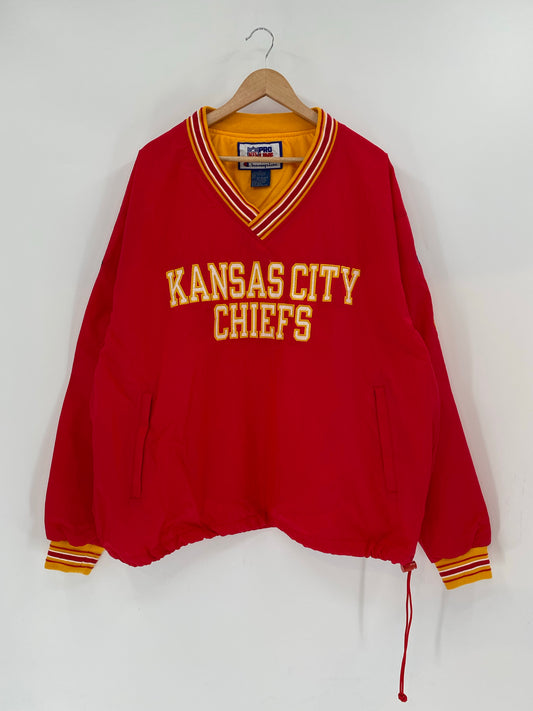 00' KANSAS CITY CHIEFS Size XL Vintage NFL Nylon Jacket / K4969