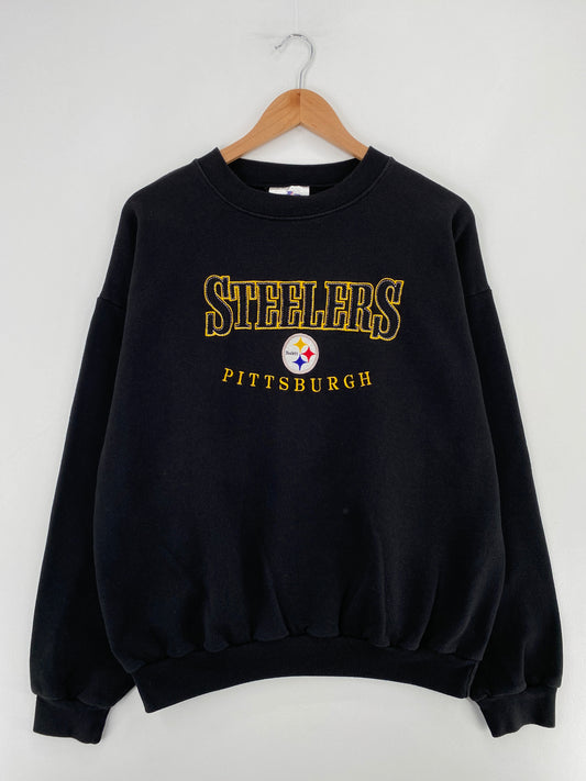 90’s PITTSBURGH STEELERS Size Approx.XL Vintage NFL Sweat-Shirt / E3485S