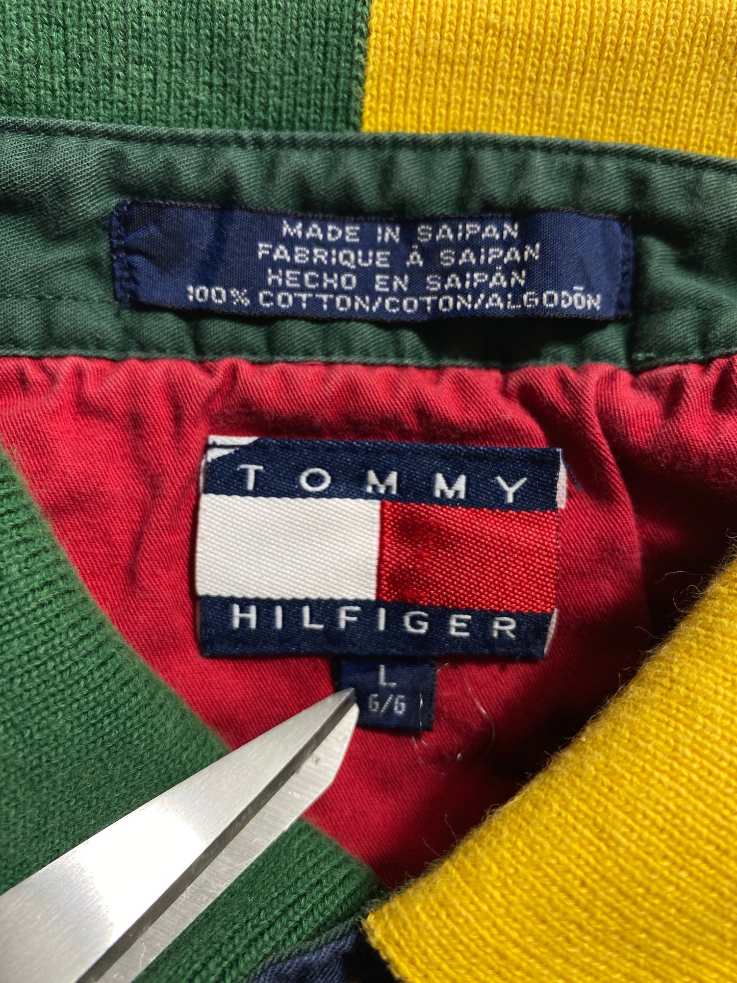 90's TOMMY HILFIGER Size L Vintage Polo Shirt / E4945T