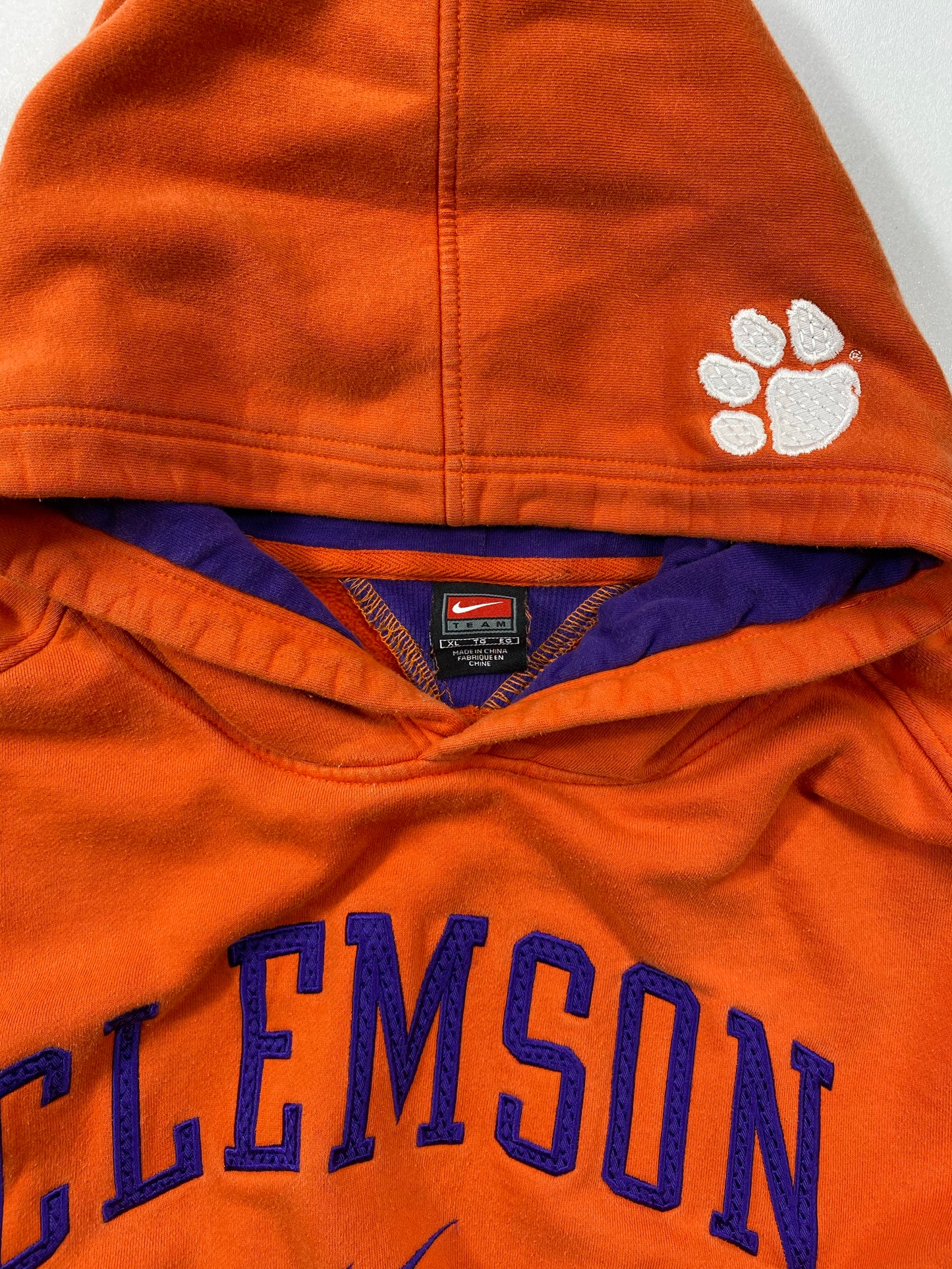00’ NIKE CLEMSON Size XL Vintage Hoodie Sweat-shirt  / 5994