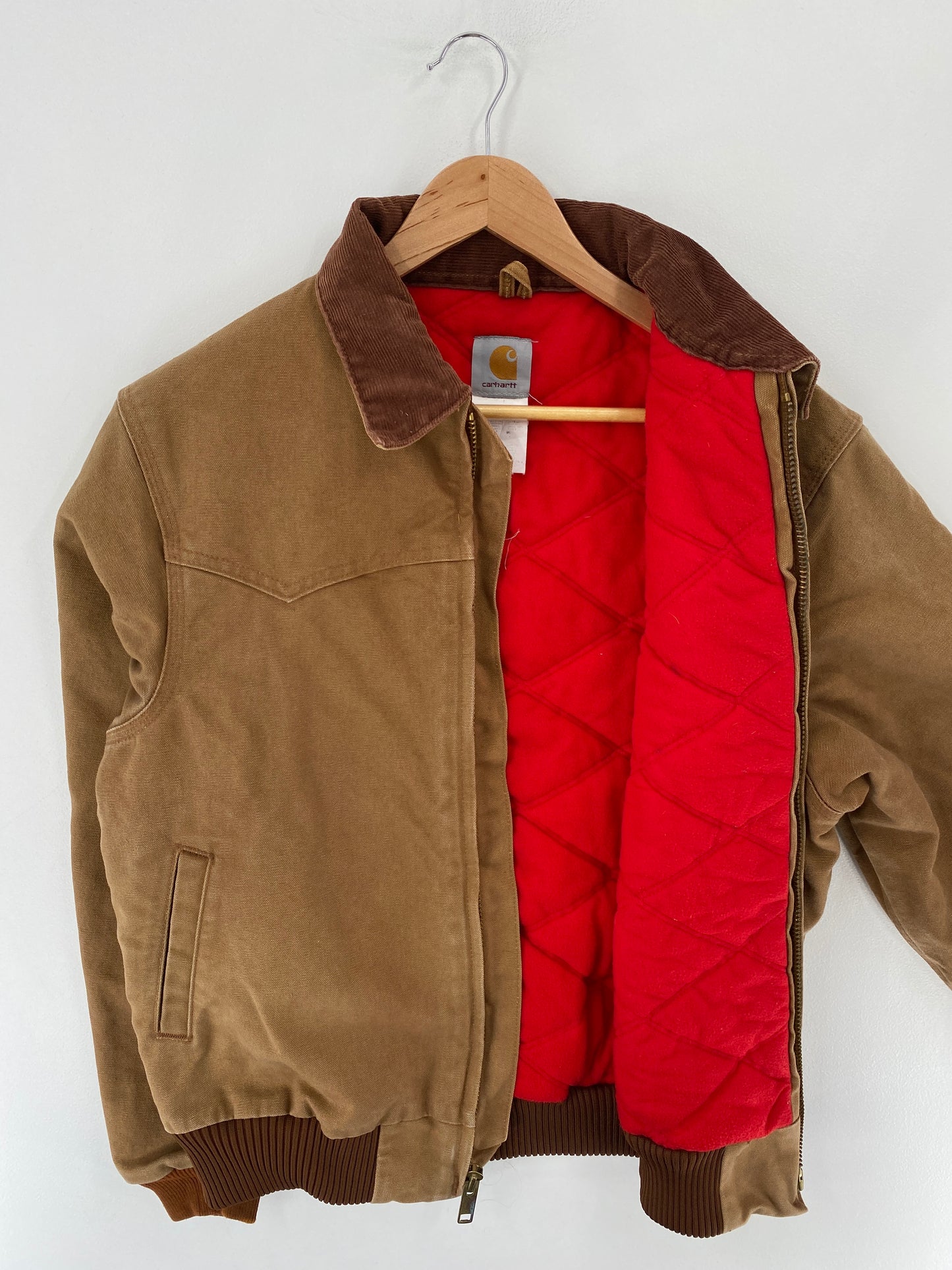 90's CARHARTT Made in USA Size Approx M Zip-Up Duck Jacket / E5897J