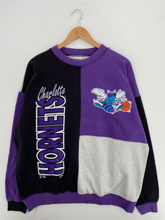 90’s SALEM x HORNETS Made in USA Size XL Vintage NBA Sweat-Shirt / A6223