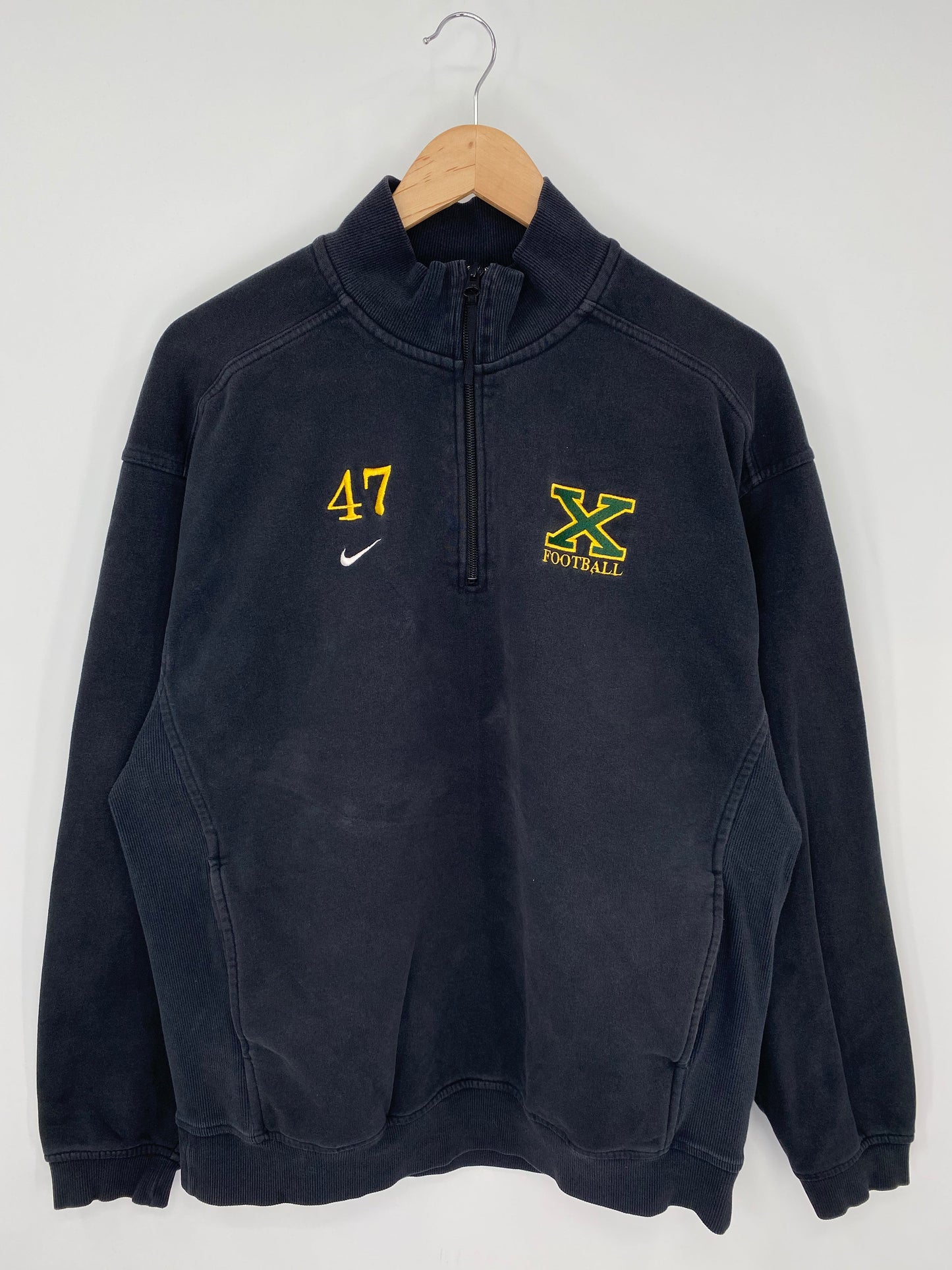 .00' NIKE FOOTBALL Size M Vintage College Half Zip Sweat-Shirts/ E802