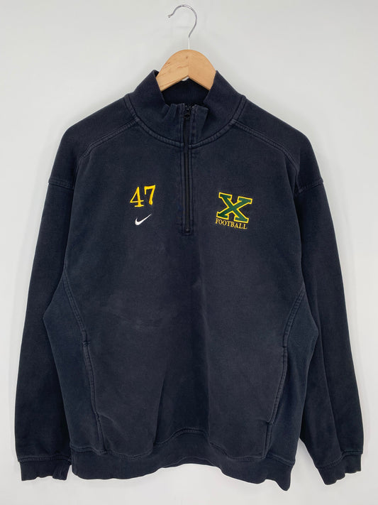 .00' NIKE FOOTBALL Size M Vintage College Half Zip Sweat-Shirts/ E802