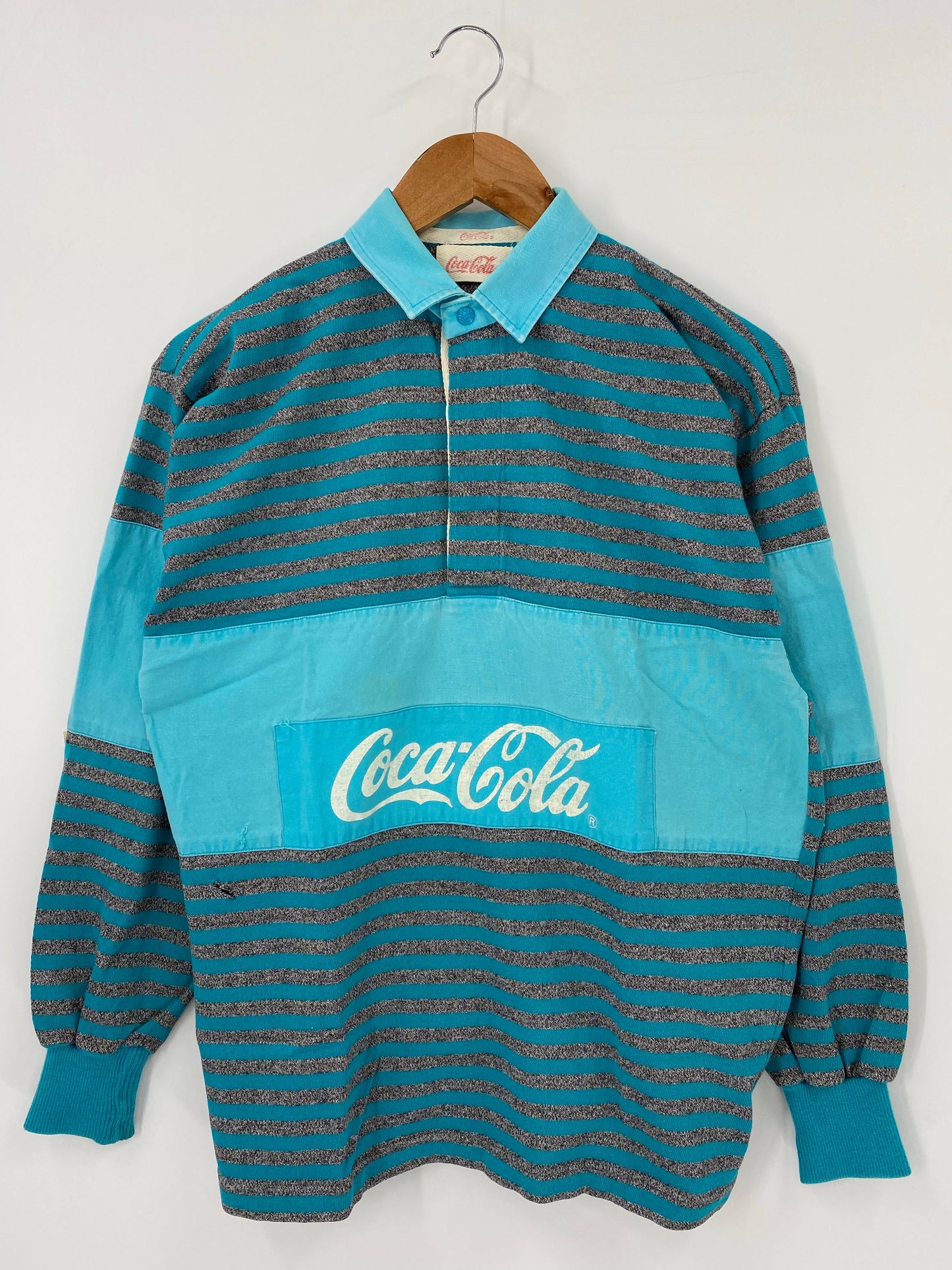 .80’s COCA COLA Size S Vintage Rugby Shirt / A7353