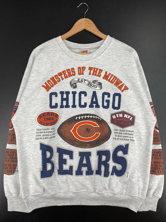 1991 CHICAGO BEARS Made in USA Size XL Vintage NFL Sweat-Shirt / A3407