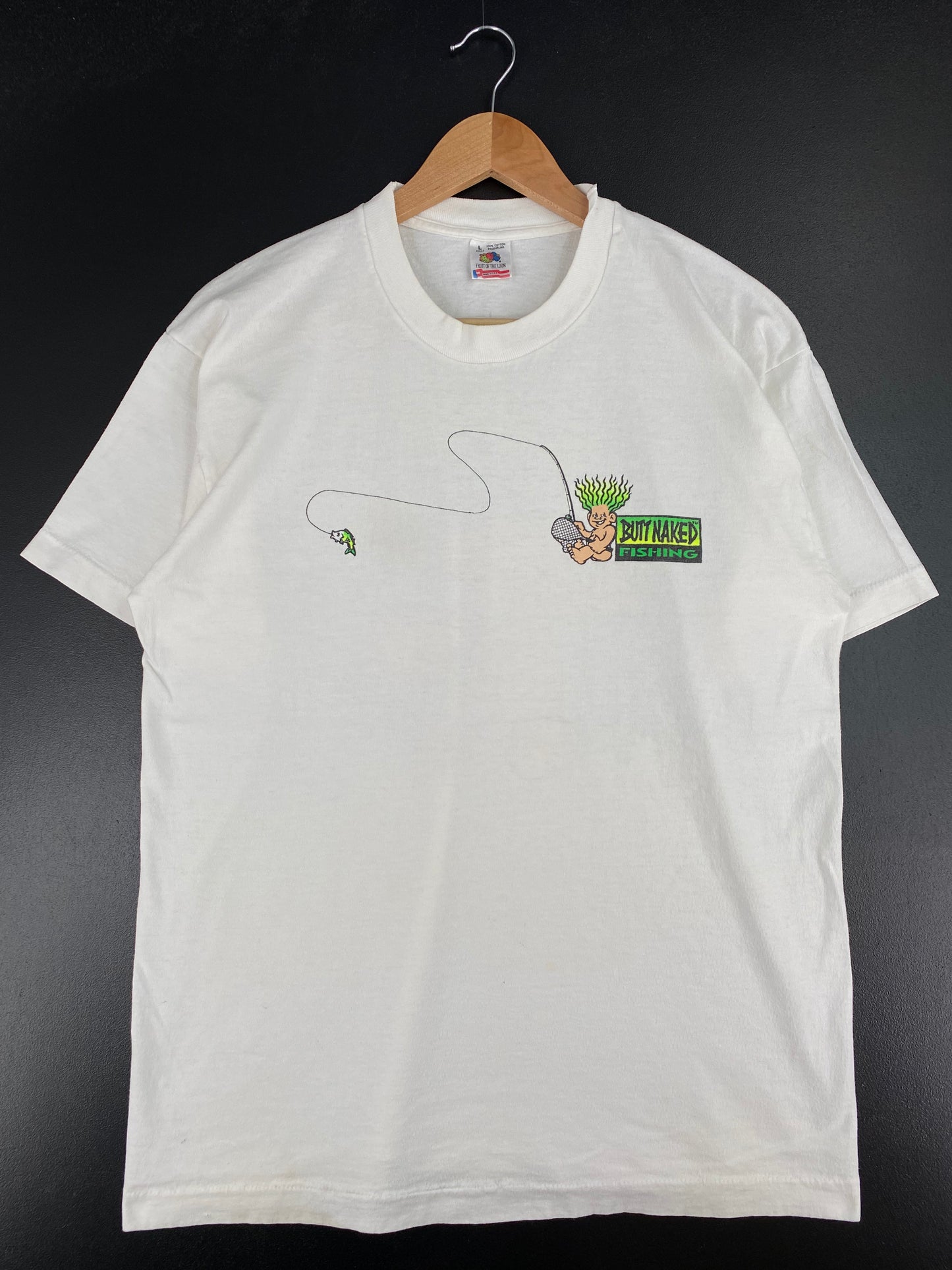 1992 BUTT NAKED FISHING Made in USA Size L Vintage T-Shirt / A3121