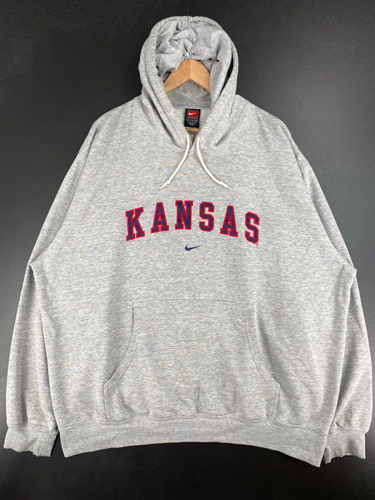 00' NIKE x KANSAS Size XXL Vintage College Hoodie Sweat-Shirt / E3641S