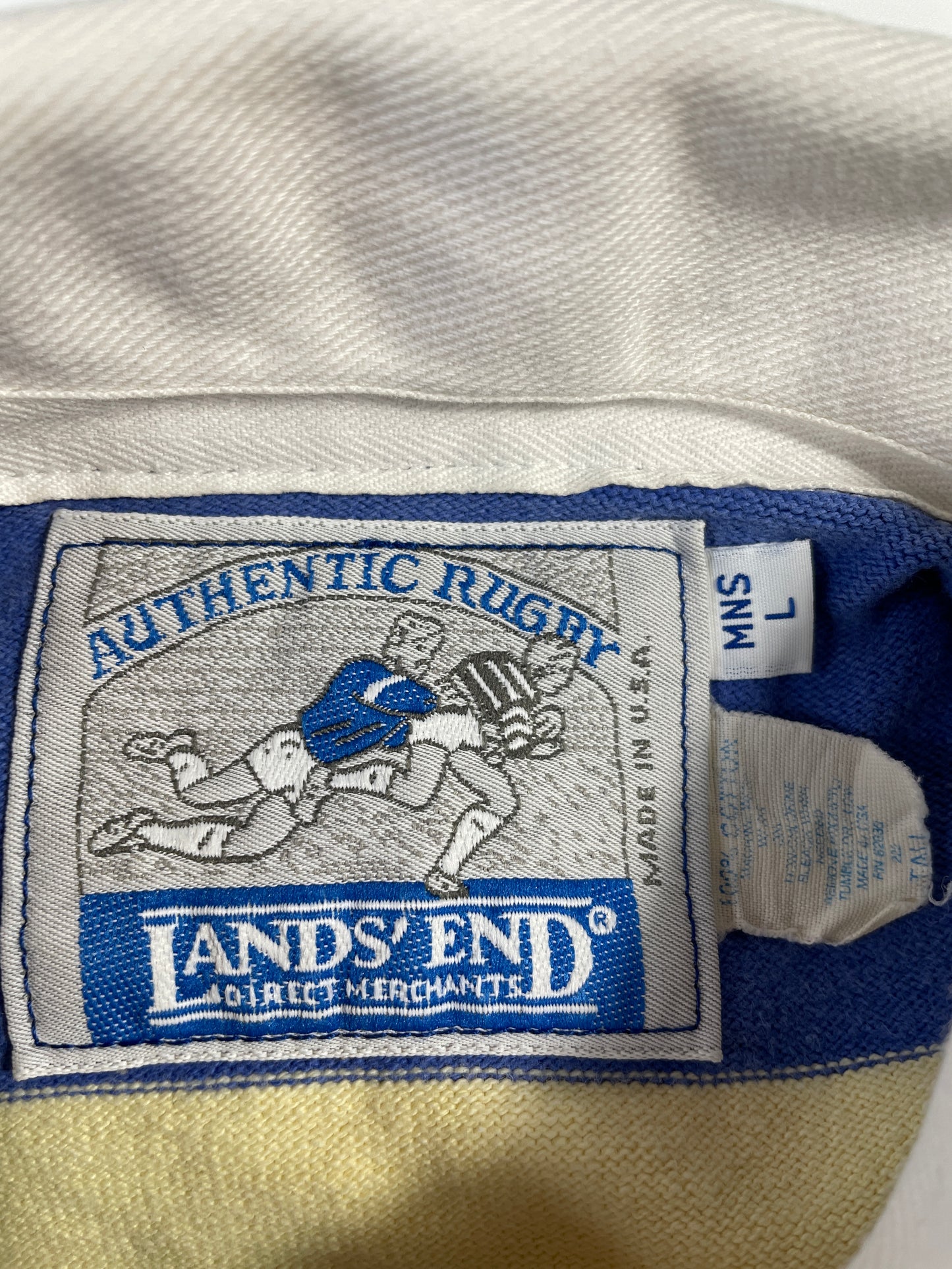 90's LANDS' END Made in USA Size L Vintage Rugby-Shirt / A7265