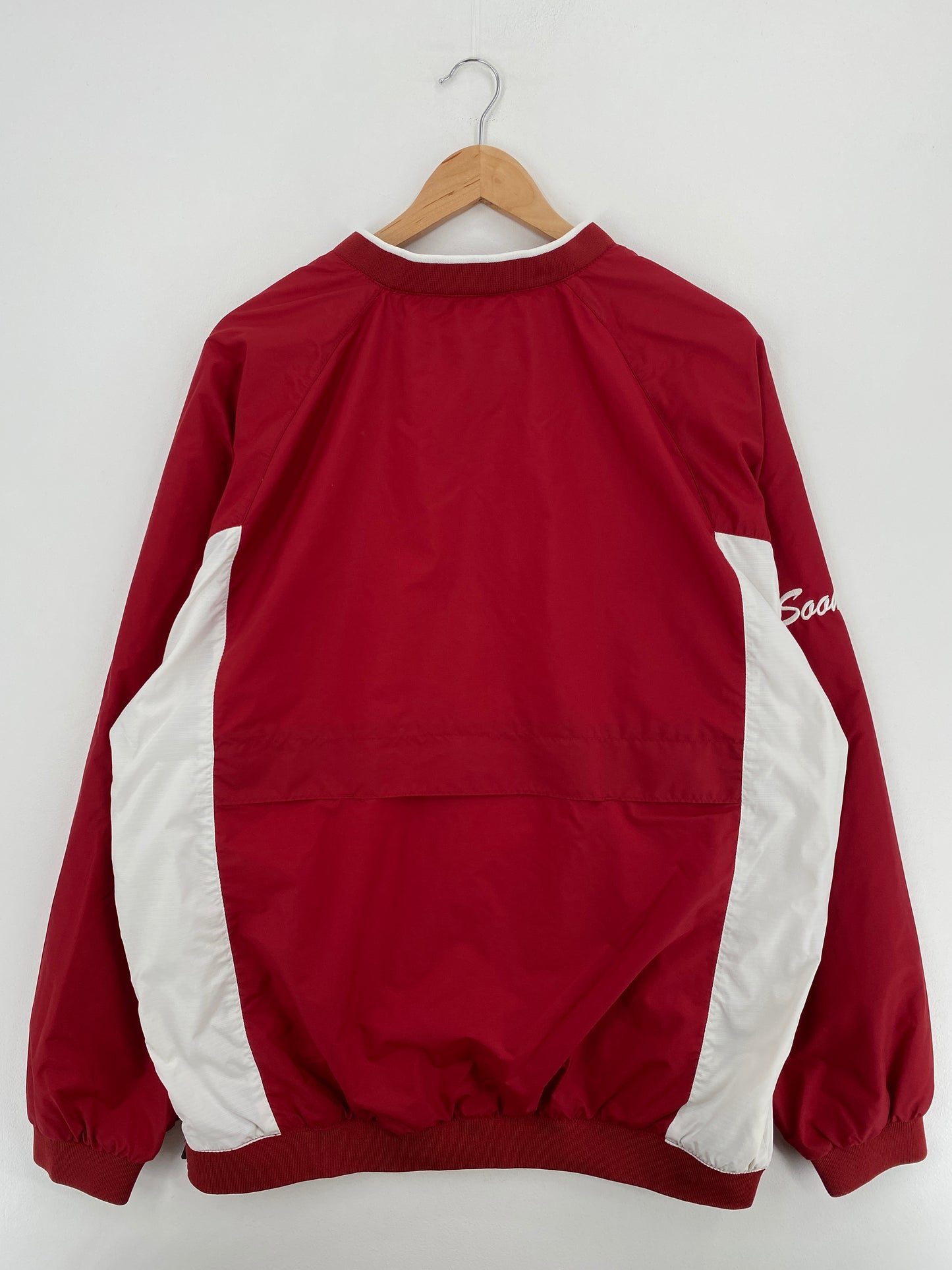 00' NIKE OKLAHOMA SOONERS Size L Vintage College Nylon Jacket / A5289