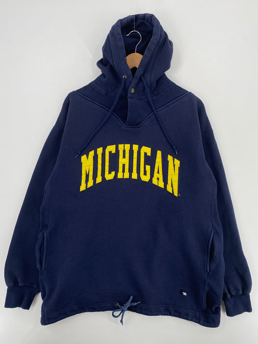 90’s Russel UNIVERSITY OF MICHIGAN Size L Vintage College Hoodie Sweat-shirt / A5629
