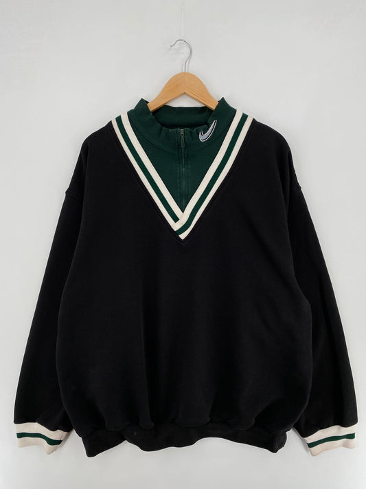 90’s NIKE Size XL Vintage Half Zip Sweat-Shirt / E1049