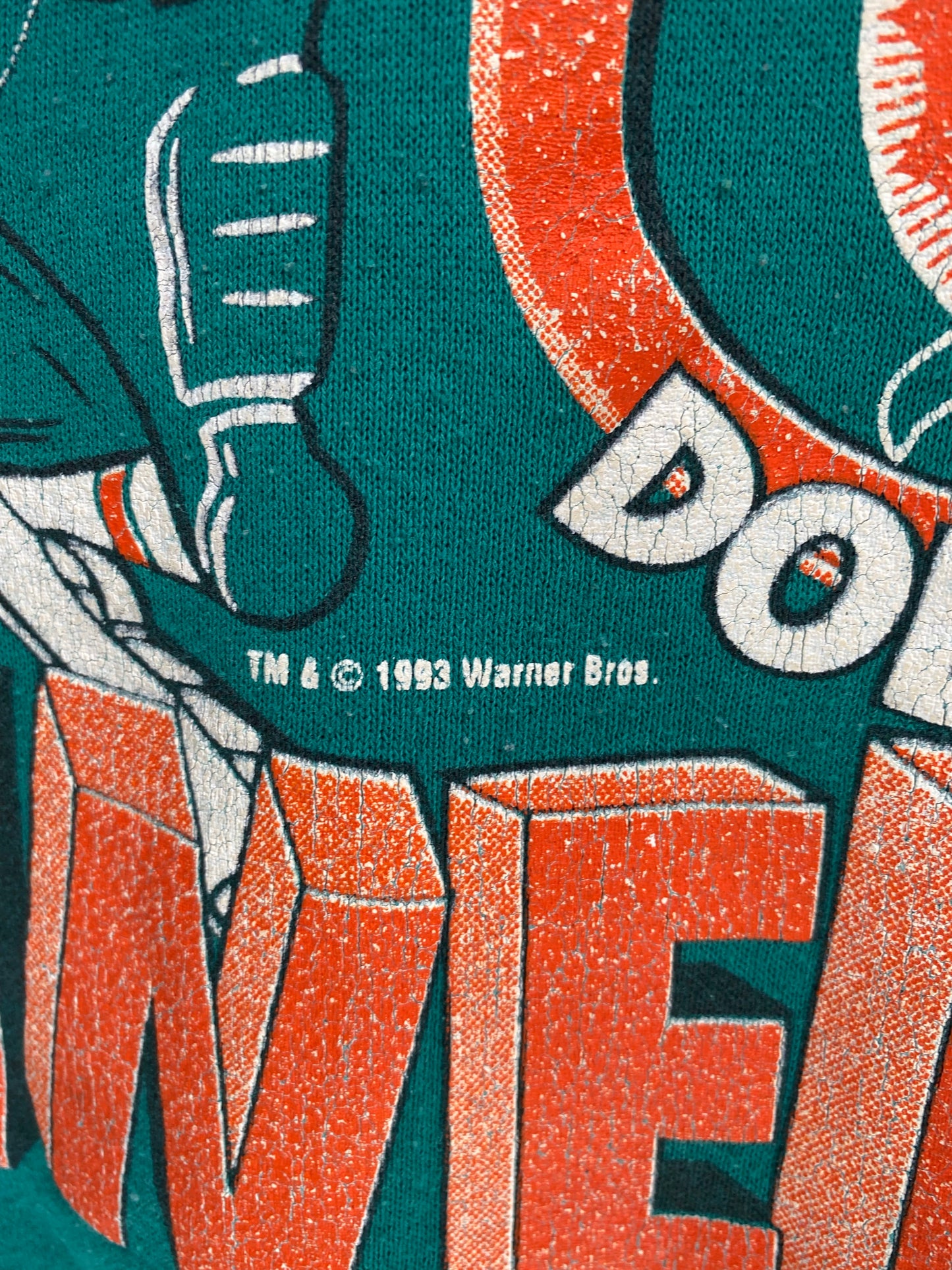 1993 MIAMI DOLPHINS x TAZ Size Made in USA M Vintage NFL Sweat-shirt / K7092