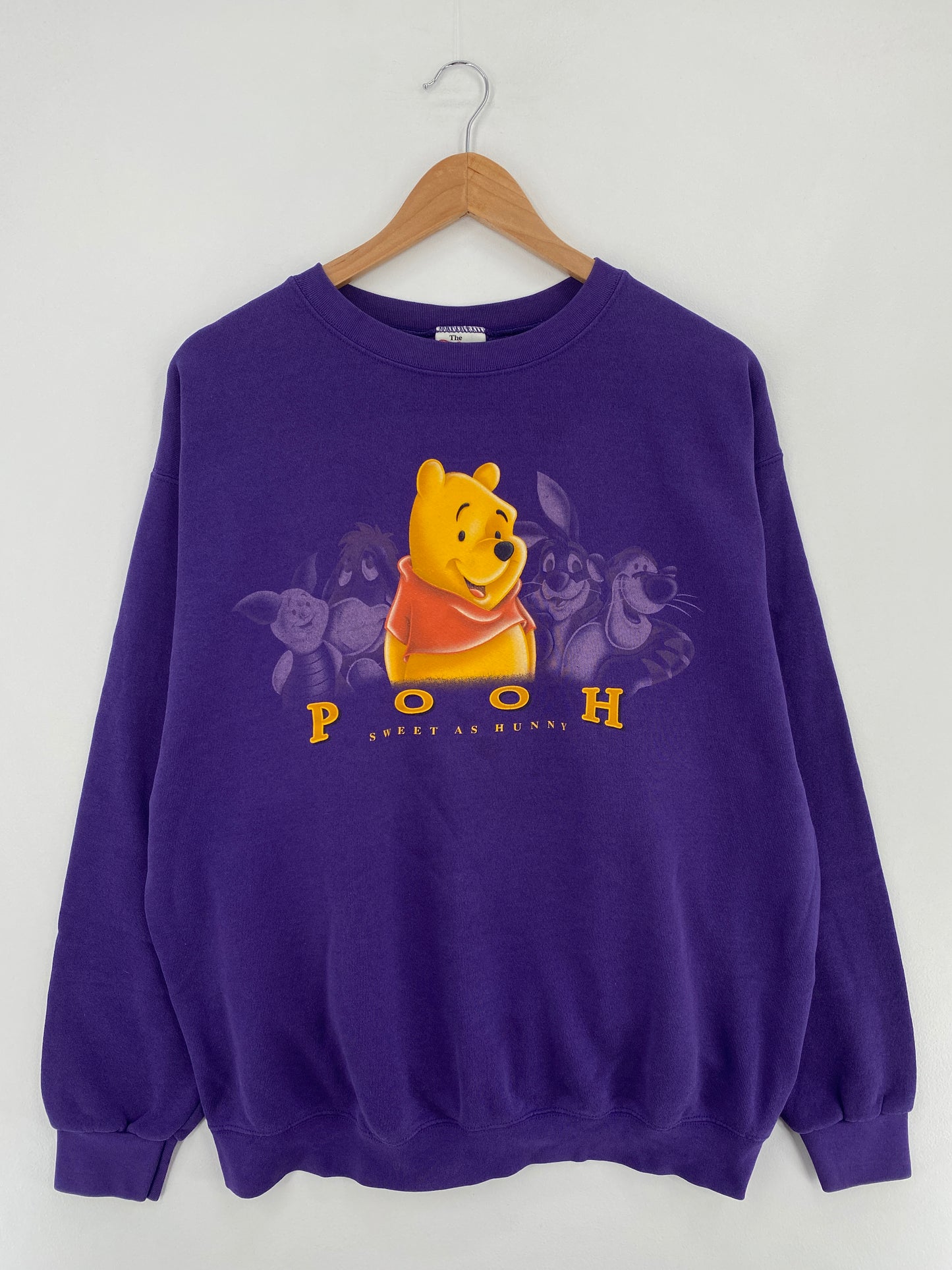 00’s DISNEY WINNIE THE POOH Made in USA Size L Vintage Sweat-Shirt / E533