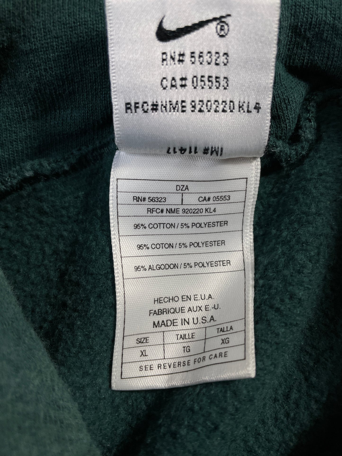 90's NIKE MINI SWOOSH Made in USA Size XL Vintage Hoodie Sweat-shirt / E6554S