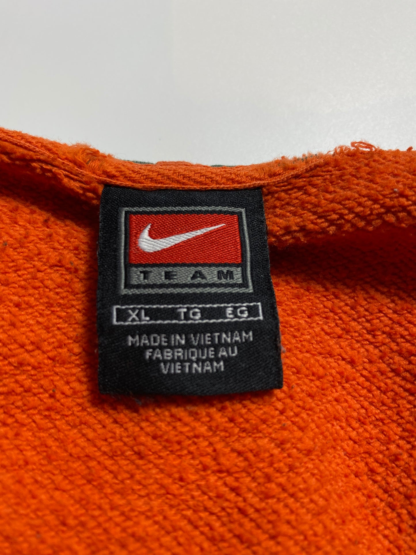 00' NIKE UNIVERSITY OF MIAMI Size XL Vintage College Hoodie Sweat-Shirts/ K9833