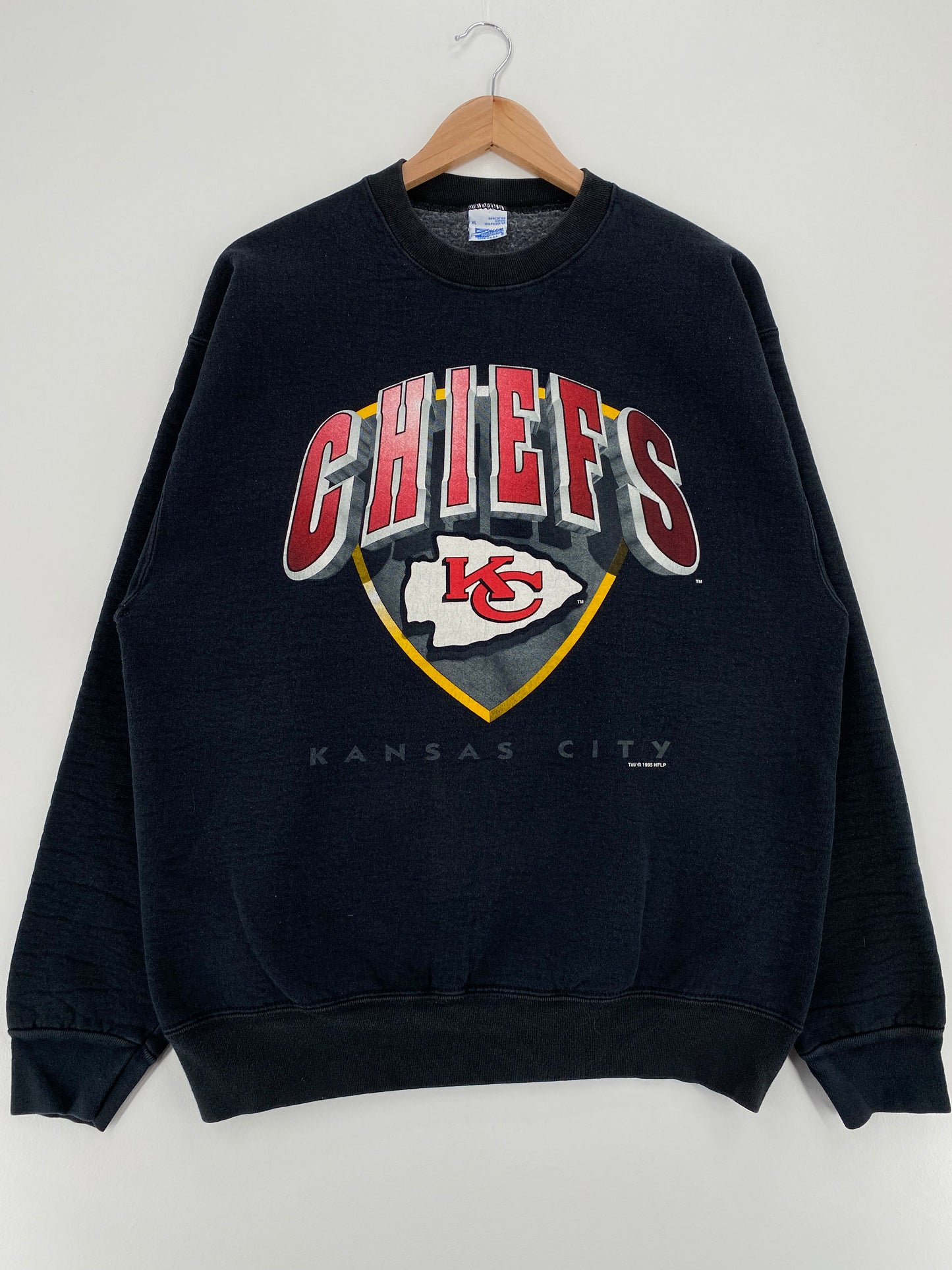 1995 KANSAS CITY CHIEFS Made in USA Size XL Vintage NFL Sweat-shirt / A2290