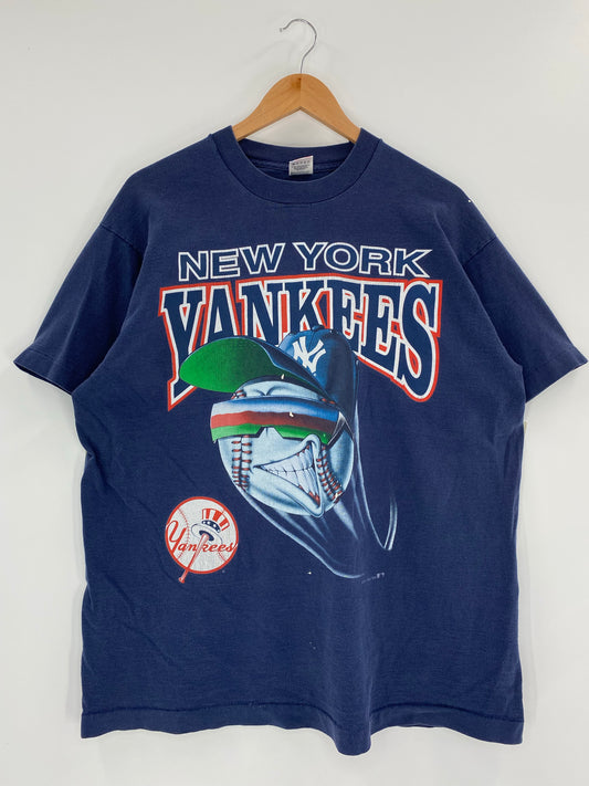 1994 NEW YORK YANKEES Made in USA Size XL Vintage MLB T-Shirts / K4831