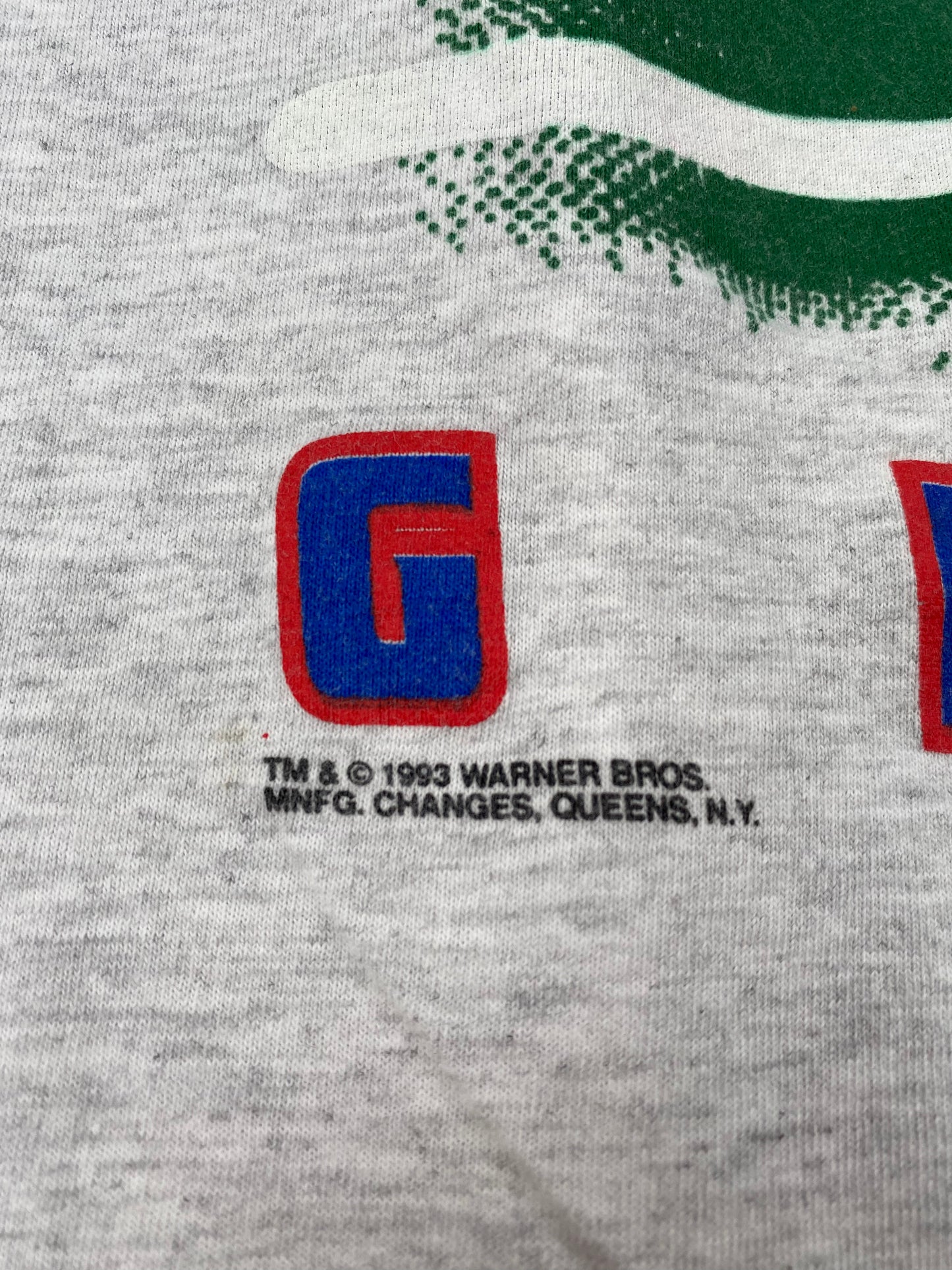 1993 LOONEY TUNES x NEW YORK GIANTS Made in USA Size XL Vintage NFL T- Shirts / A1039